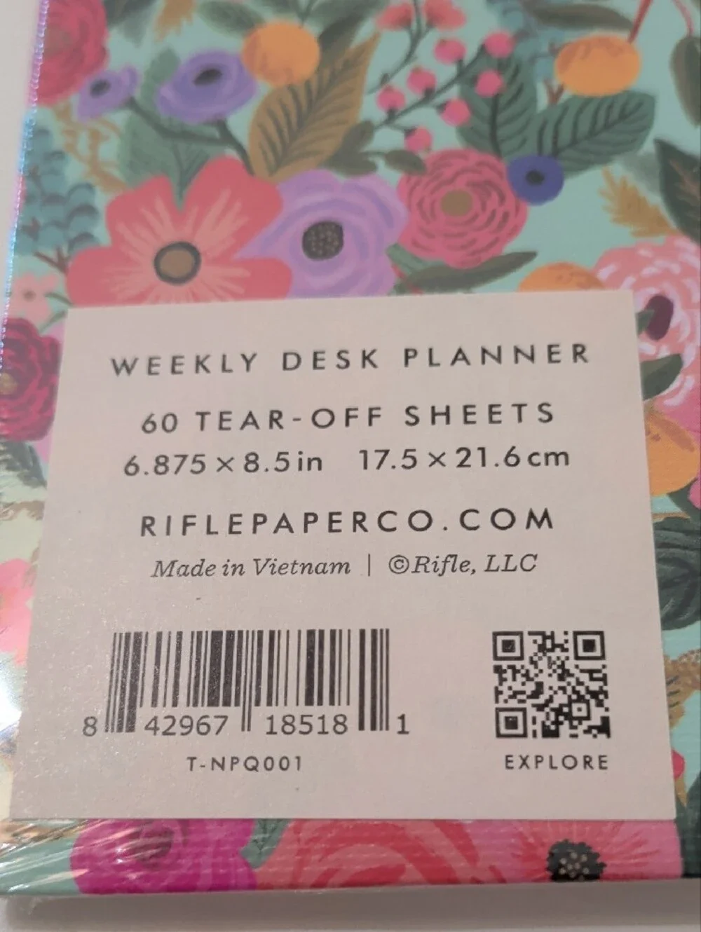 Rifle Paper Co. Floral Weekly Planner Pad in White, Pink, Green, Orange